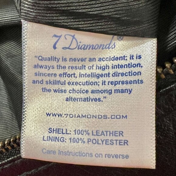 7 Diamonds Men's Genuine Leather Jacket Full Zip Bomber Buffalo Heavy Coat Black - Picture 10 of 11